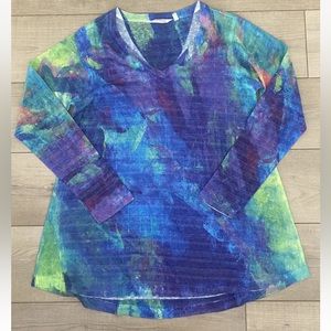 Soft Surroundings Neon Lightweight Tunic Sweater Long Sleeve